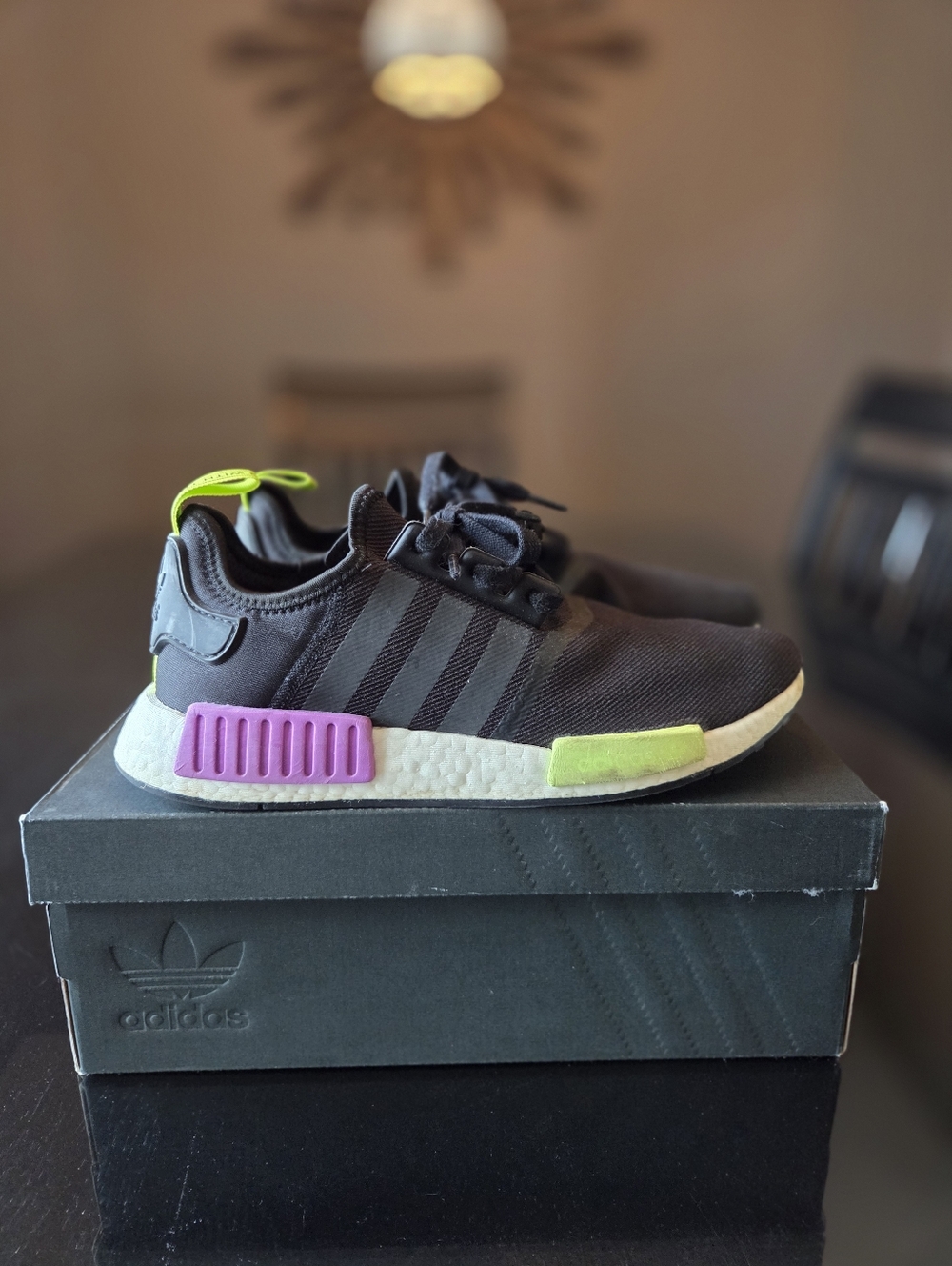 Adidas NMD_R1 size 9.5 - Core Black/Shock Purple